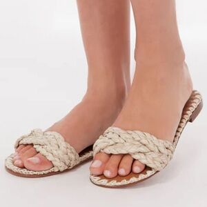 Le Mogador Nude Jenny Braided Flat Sandals $180 NEW EU 37 US 7 Tuckernuck